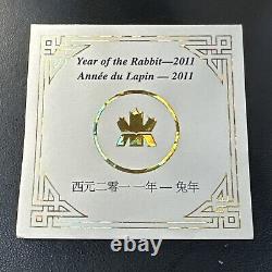 2011 150 $ Canada Année du Lapin Pièce en Or Hologramme SCELLÉE Avec OGP