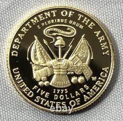 2011 5 $ Épreuve en Or de l'Armée des États-Unis Commémorative avec OGP. 2457 AGW