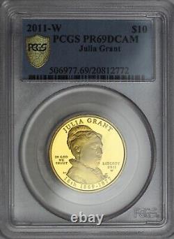 2011-W $10 Pièce d'or de preuve Julia Grant Première épouse PCGS PR69DCAM