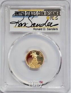 2011-W $5 AMERICAN EAGLE PR70DCAM Étiquette Ronald Sanders 1/10 Oz Pièce d'or épreuve de qualité supérieure