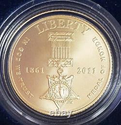 2011-w 5 $ Médaille D'or Non-circulaire D'honneur Pièce Commémorative Avec Aco Et Ogp