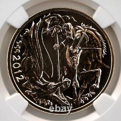 2012 Grande-Bretagne Jubilé de Diamant de la Reine Élisabeth II Pièce d'Or de 5 Livres Preuve NGC MS 70 DPL