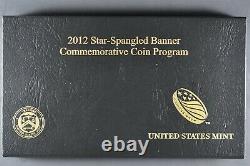 2012 Star Spangled Banner Commémorative 2 Pièces De Preuve Ensemble 5 $ D'or Et 1 $ D'argent