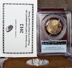 2012 W $10 Frances Cleveland Gold Comm Coin 2e Trimestre Pcgs Ms70 Première Grève