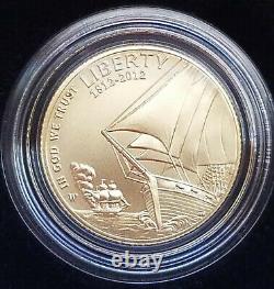 2012-w 5 $ D'or Non Circulé Étoilé Étoilé Bannière Commémorative Coin