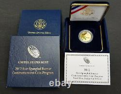 2012-w 5 $ Proof Gold Half Eagle Star Bannière Commémorative Coin Spangled
