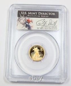 2012-w Pcgs Pr69 Dcam Deep Cameo 1/10 Oz Gold Us Eagle - Signé $5 Us Coin 35758a
