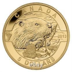2013 $5 Pure Gold Coin Beaver
