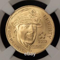 2013-P G$5 Pièce commémorative en or des généraux 5 étoiles MacArthur NGC MS 70 G4329