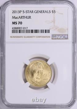 2013-W 5 étoiles généraux 5 $ Or MacArthur NGC MS70