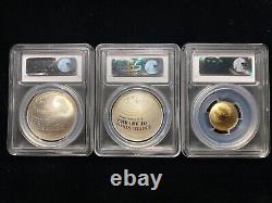 2014 3 Pièces De Baseball Temple De La Renommée Commémorative Gold Silver Set Pcgs Ms69 Premier