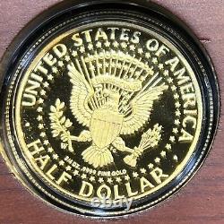 2014 50e Anniversaire Kennedy Demi-dollar 24k Gold Proof Pièce