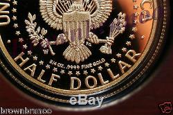 2014 50e Anniversaire Kennedy Half Dollar 24k Gold Proof Coin K15 En Stock Navire