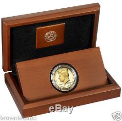 2014 50e Anniversaire Kennedy Half Dollar 24k Gold Proof Coin K15 En Stock Navire