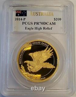 2014 Australia Australia Australian 2 Oz Wedge-tailed Eagle Hr Proof Gold Coin Pcgs Pr70