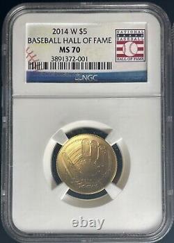 2014 Baseball Hall Of Fame Gold Clad 6 Pièces Ngc Ms/pf 70 Ultra Cameo