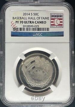 2014 Baseball Hall Of Fame Gold Clad 6 Pièces Ngc Ms/pf 70 Ultra Cameo