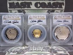 2014 Baseball Hall Of Fame Silver & Gold Pcgs Pr70 Dcam Pete Rose (3 Pièces) Rw