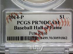 2014 Baseball Hall Of Fame Silver & Gold Pcgs Pr70 Dcam Pete Rose (3 Pièces) Rw