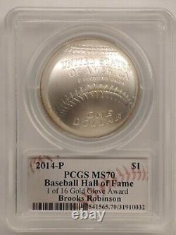 2014-P BROOKS ROBINSON GOLD GLOVE PCGS MS70 Baseball HOF! SEULEMENT 16 EXISTENT! RARE