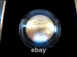 2014 Pièce de monnaie en or de 5 $ de la salle de la renommée nationale du baseball W avec boîtier et certificat d'authenticité