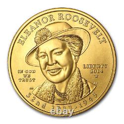 2014-W 1/2 oz Or Eleanor Roosevelt BU (avec boîte et COA)