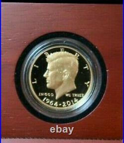 2014 W 50e Anniversaire Gold Kennedy Half Dollar 3/4 Oz Gold Coin Avec Boîte + Coa