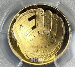 2014-W $5.24 Oz Gold Baseball Hall Of Fame PCGS PR70DCAM Article # 5165<br/> <br/>(Note: 'Item' in French can be translated as 'Article' or 'Objet')