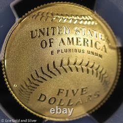 2014-W $5 Preuve 1/4 oz Or Baseball Hall of Fame PCGS PR 70 DCAM