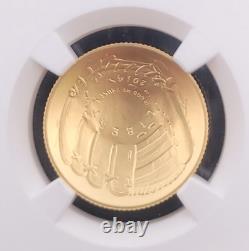 2014 W $5 West Point Baseball HOF NGC MS70.900 Gold 1/4oz Pièce commémorative