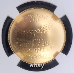 2014 W $5 West Point Baseball HOF NGC MS70.900 Gold 1/4oz Pièce commémorative