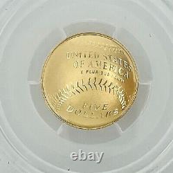 2014 W Gold $5 National Baseball Hall Of Fame Proof Coin Pcgs Pf 70 Dcam