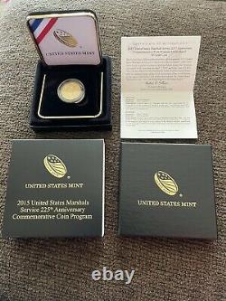 2015 Gold U. S. Marshal Service Commemorative Coin & Coa Livraison Gratuite