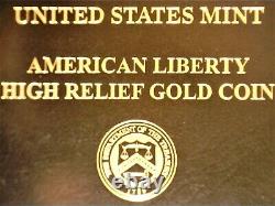 2015 High Relief American Liberty (1oz Gold Coin) Avec Boîte Et Certificat