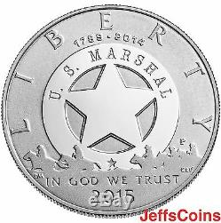 2015 W P S Us Marshals Service Gold 5 $ En Argent Épreuve Numismatique Dollar 3 Coin Set Sr7 $ 1