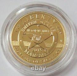 2015 W Preuve Or $5 Us Marshals Preuve Commémorative Ogp Sr1