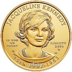 2015-w Jacqueline Kennedy 10 $ Pcgs Ms 70 Première Pièce D'or Pour Époux. Première Grève