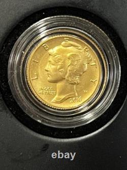 2016 1/10 oz. 999 OR FIN MERVEILLEUX Dime Centenaire Pièce en Or 10C USA avec Boîte et Certificat d'Authenticité 2016 1/10 oz. 999 OR FIN MERVEILLEUX Dime Centenaire Pièce en Or 10C USA avec Boîte et Certificat d'Authenticité