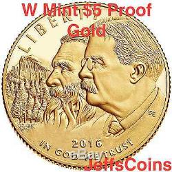 2016 3 Set Coin 100e Anniversaire National Park Service Nouve 5 $ Or Unc 16cg