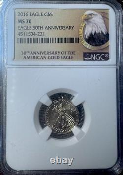 2016 Aigle d’or 5 $ 30e anniversaire MS 70