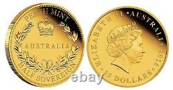 2016 Australie Half Sovereign Gold Proof Coin Proof $15 Coin 1500 Mintage