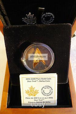 2016 Canada 200 $ 0,5 1/2 Oz 9999 Or Pur 50e Anniversaire Star Trek Delta Coin
