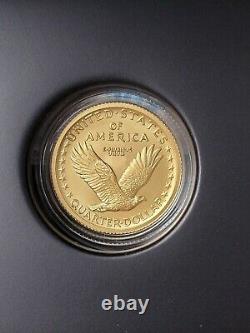 2016 Centennial Standing Liberty Quarter Gold Coin Avec Us Mint Box/coa