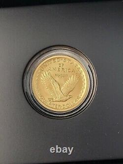 2016 Centennial Standing Liberty Quarter Gold Coin Avec Us Mint Box/coa