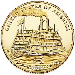 2016 Mark Twain $5 Commemorative Gold Coin Proof Avec Boîte Et Coa 8.359 Grammes