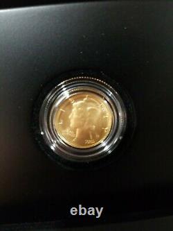 2016 Mercury Dime Centennial Gold Coin En Boîte Avec Coa 99.99% Gold West Point