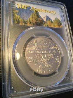 2016 Service des Parcs Nationaux Or 5 $ + Argent 1 $ + Demi Premier Coup MS70 ENSEMBLE