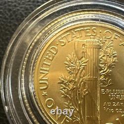 2016-W 1/10 oz Or Gold Mercury Dime Centennial (avec OGP) Pièce Rare et Magnifique