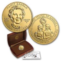 2016-W 1/2 oz Pièce d'or non circulée de la première dame Nancy Reagan avec boîte et certificat d'authenticité