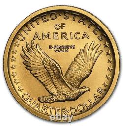 2016-W 1/4 oz Pièce d'or de 25 cents Liberty debout - Centenaire (avec OGP)